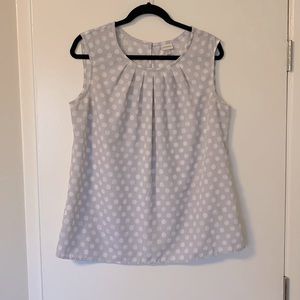 Merona sleeveless gray polka dot top - size XL